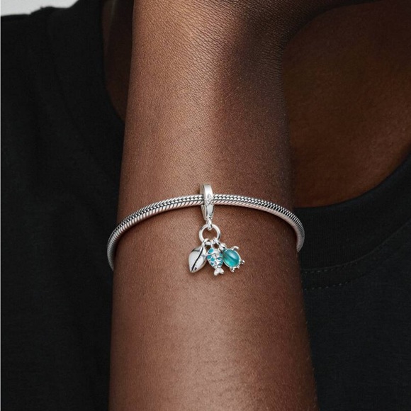 Pandora Bracelet Bundle Snake Chain + Bangle + 2 charms - Picture 11 of 16